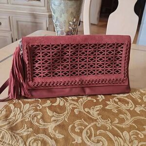 White House Black label rust clutch bag